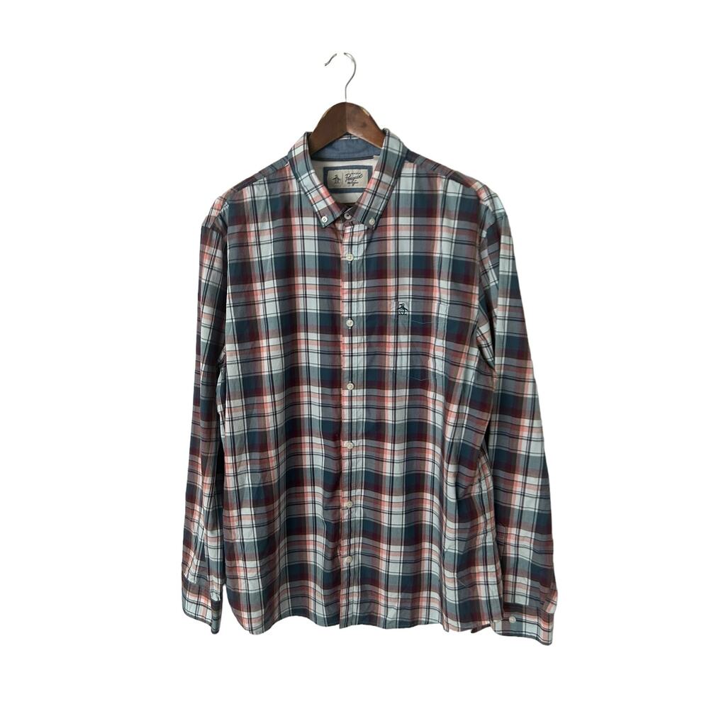 Penguin by Munsingwear‎ mens size XXL plaid button front shirt